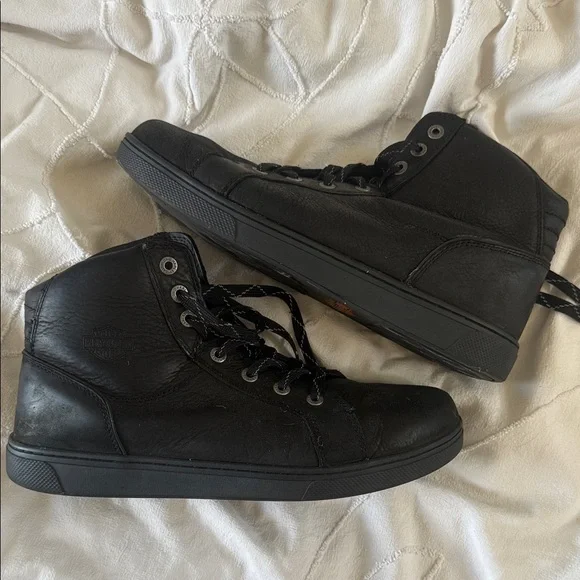 Harley-Davidson Black High-Top Men's Sneakers (11) - Picture 1 of 9